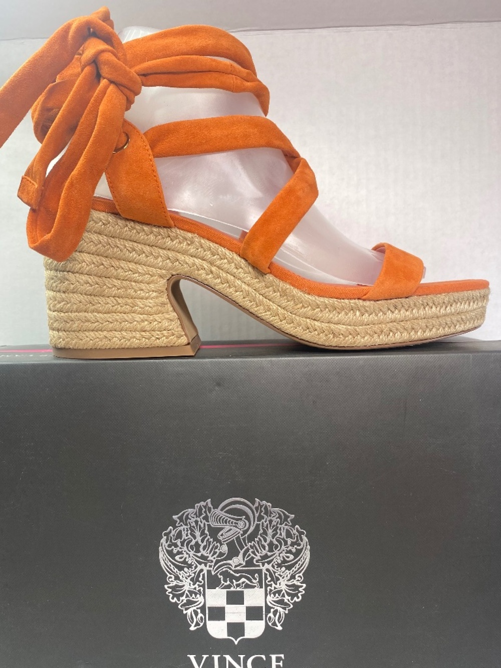 Vince Camuto Women's Roreka Lace Up Espadrille Sandal Apricot Size 8.5 M NIB